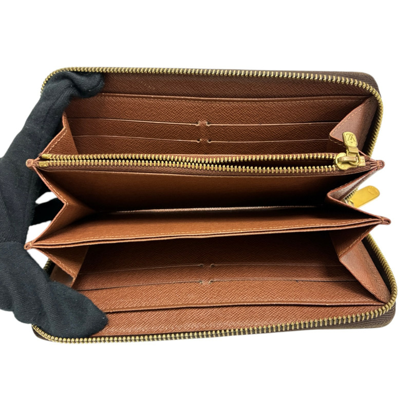 棕色 原花帆布 Zippy 拉鍊長夾【LOUIS VUITTON LV 路易威登】 M60017-2