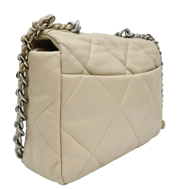 駝色 羊皮 19 Flap Bag 兩用包 金扣【CHANEL 香奈兒】 AS1161-1