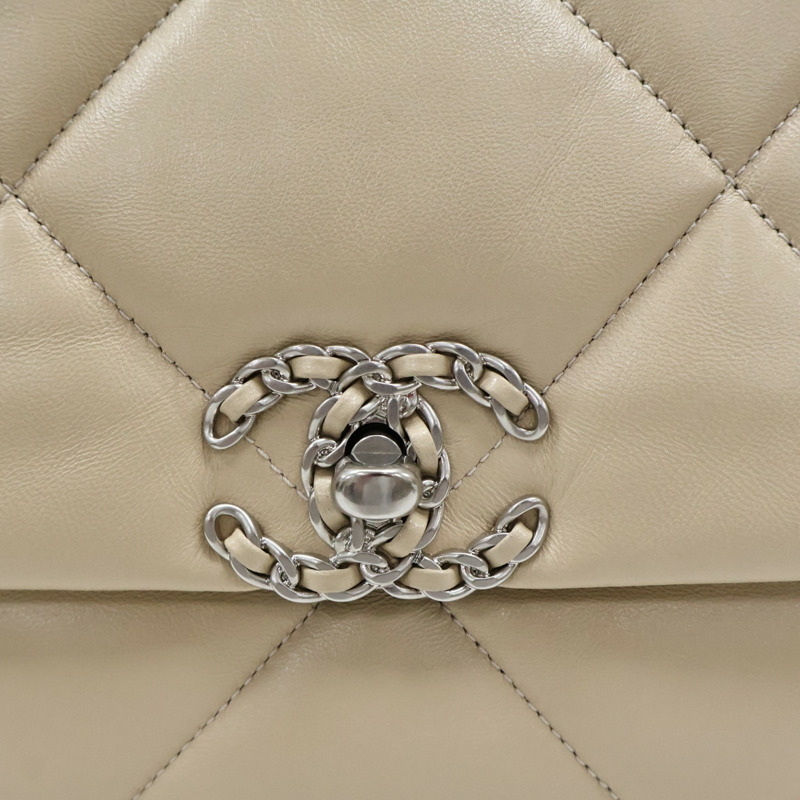 駝色 羊皮 19 Flap Bag 兩用包 金扣【CHANEL 香奈兒】 AS1161-3
