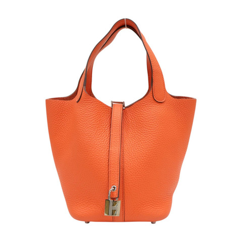 靚橘色 TC牛皮 Picotin Lock 18 手提包 T刻 銀釦【HERMES 愛馬仕】 H056289CK5K