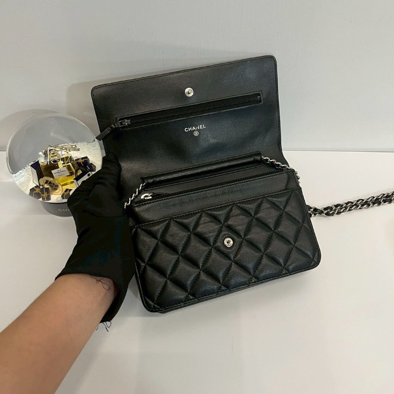 Chanel  WOC 黑銀-15