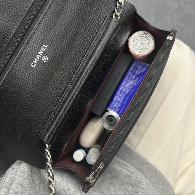 Chanel  WOC 黑銀-17