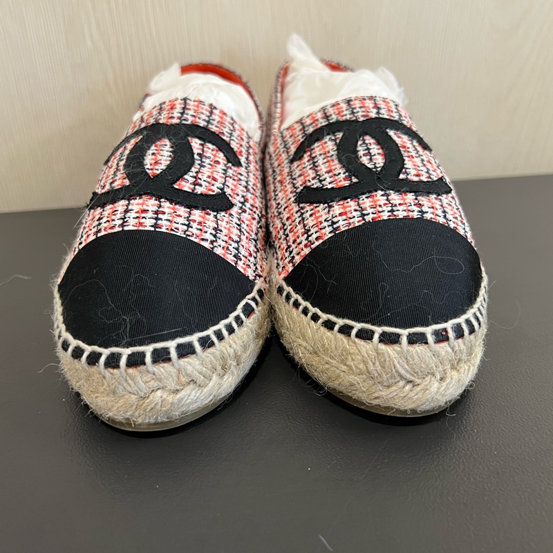 Chanel 格紋漁夫鞋 鉛筆鞋（9.5新）-2