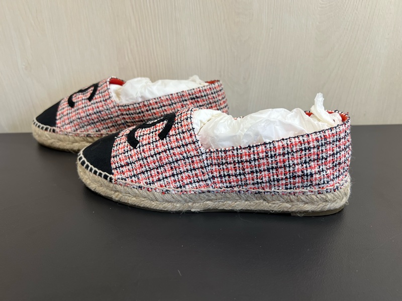 Chanel 格紋漁夫鞋 鉛筆鞋（9.5新）-3