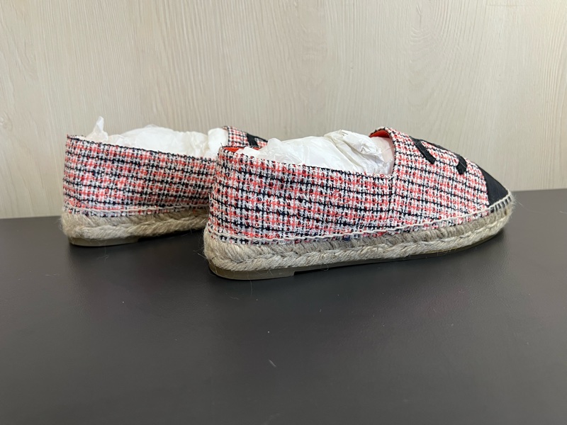Chanel 格紋漁夫鞋 鉛筆鞋（9.5新）-4