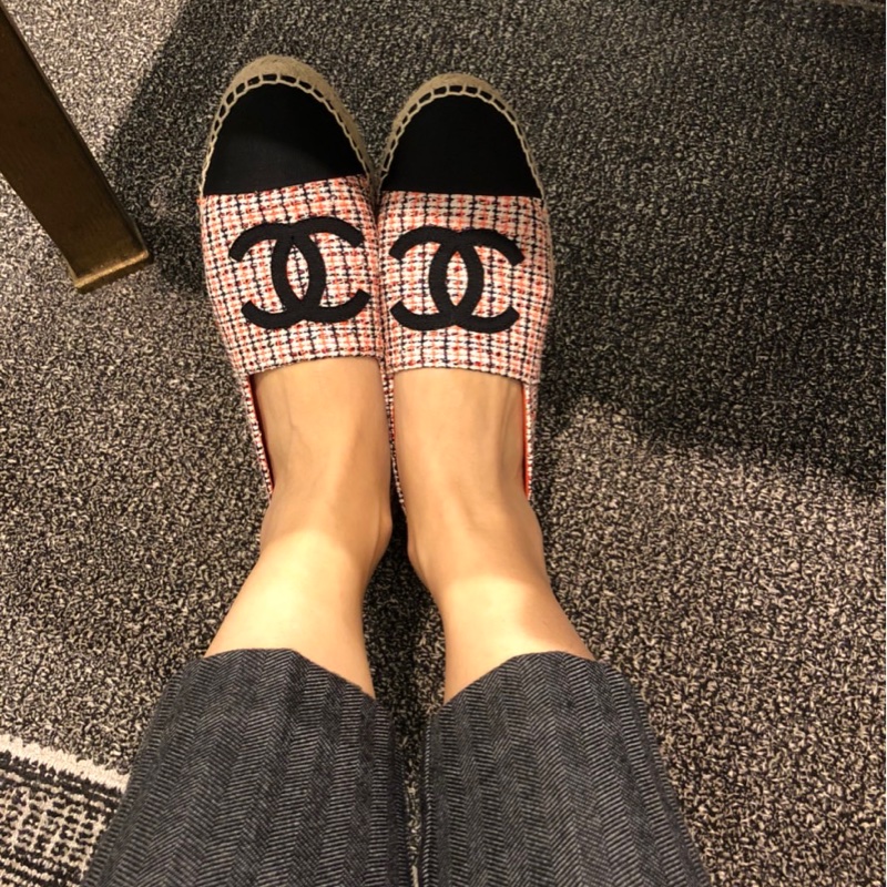 Chanel 格紋漁夫鞋 鉛筆鞋（9.5新）-9