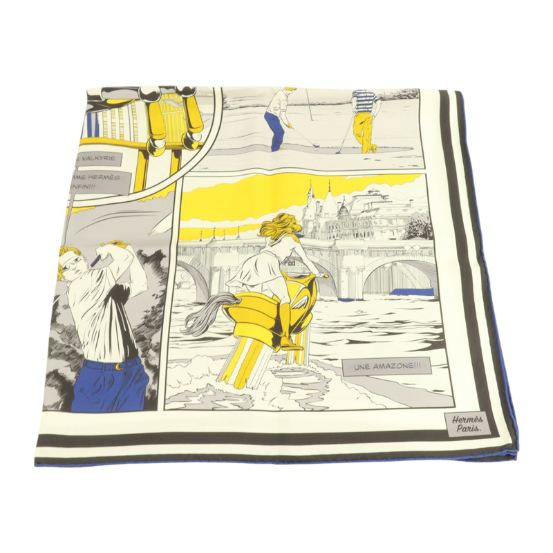 HERMES 絲質Scarf 90x90cm絲巾-1