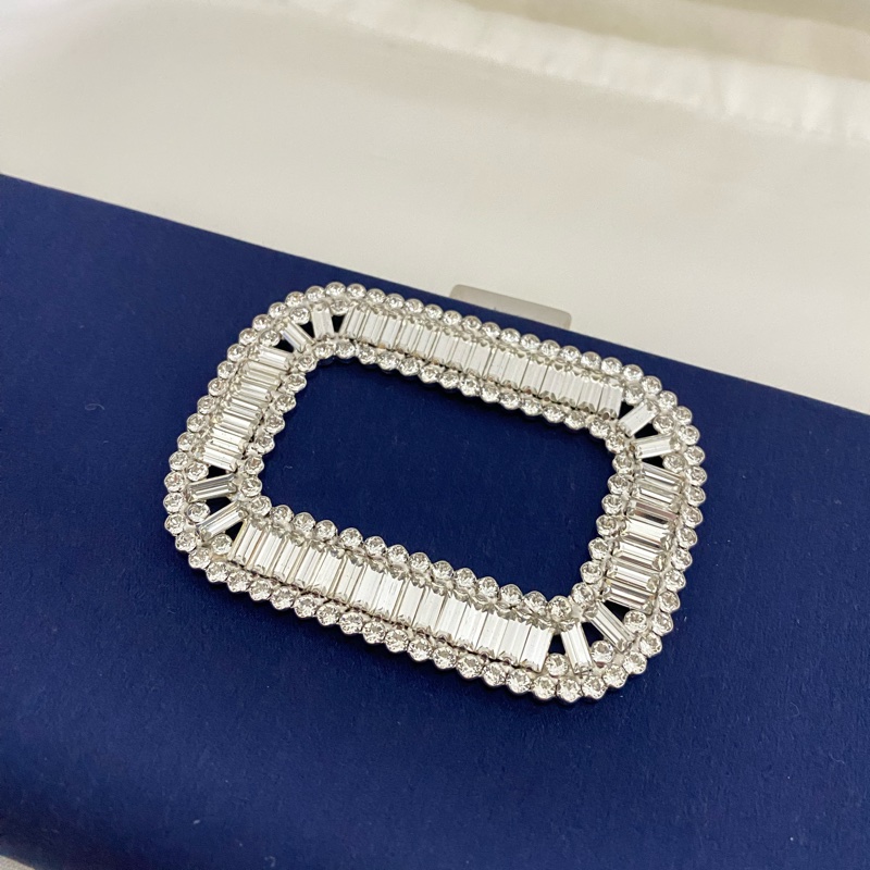 Roger Vivier 絲緞鑽扣 手拿包/晚宴包 藍色 95新 正品 現貨-1