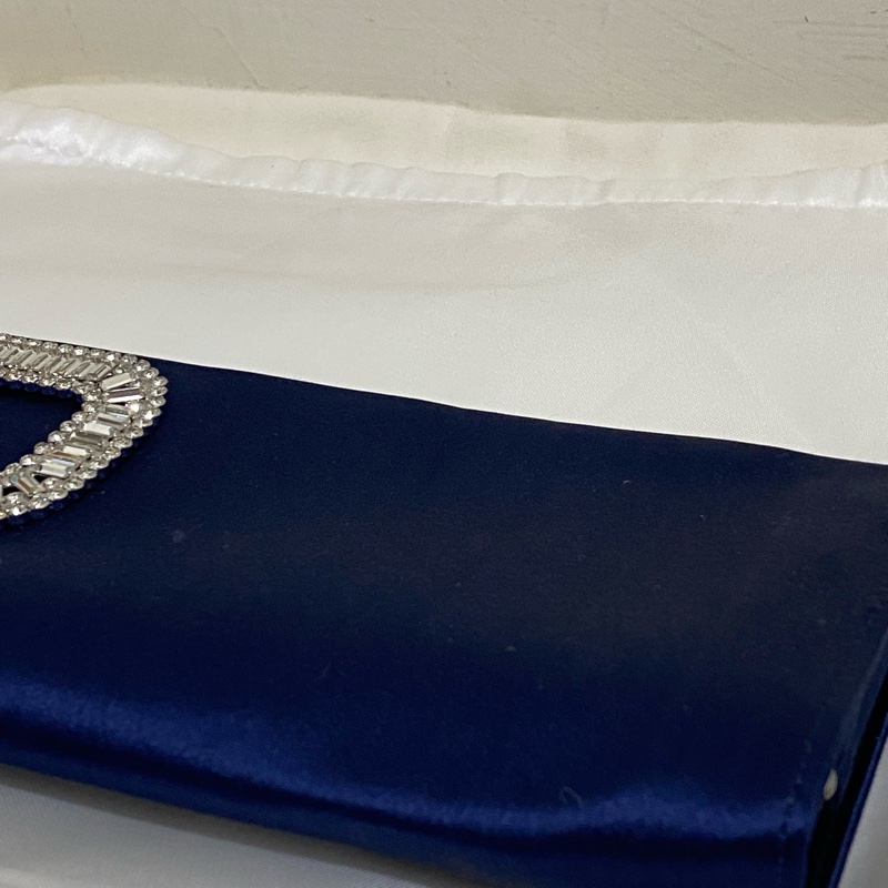 Roger Vivier 絲緞鑽扣 手拿包/晚宴包 藍色 95新 正品 現貨-5