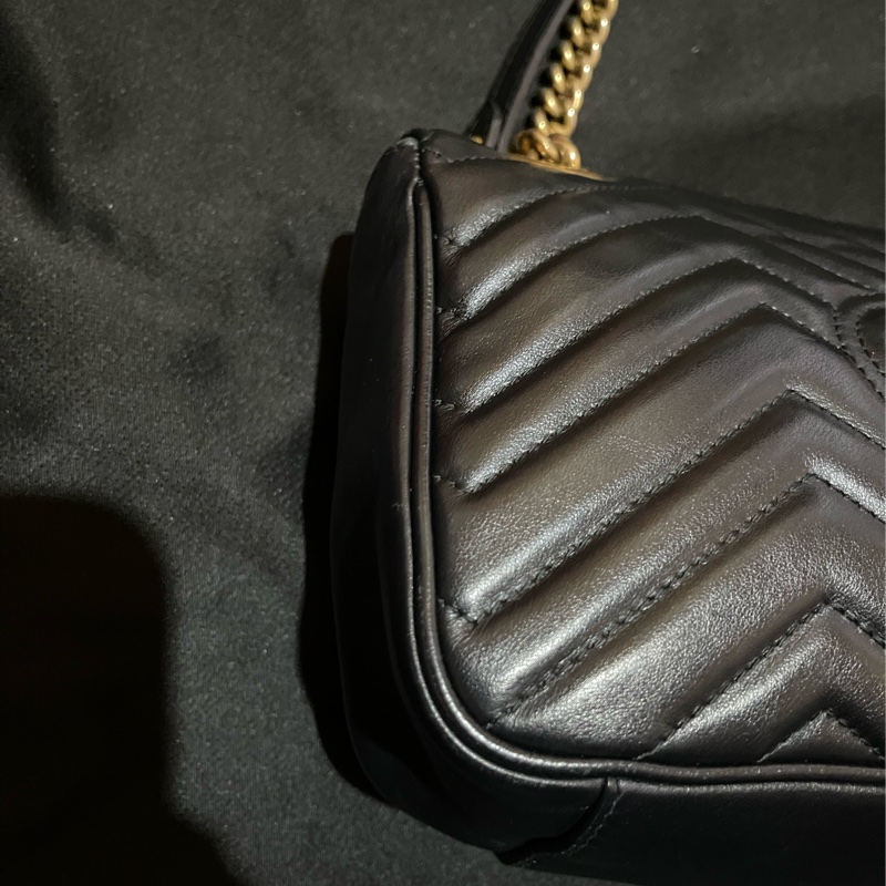 Gucci MARMONT馬夢系列 26cm金釦黑側背包-13