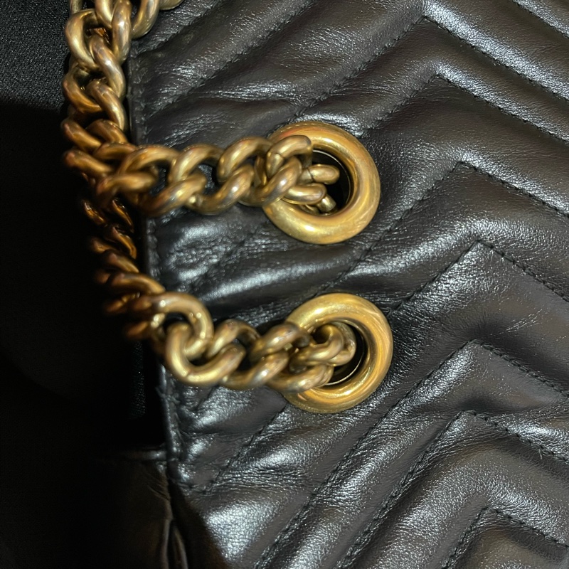 Gucci MARMONT馬夢系列 26cm金釦黑側背包-36