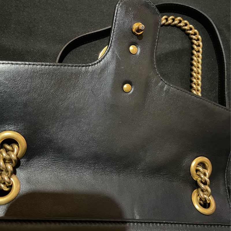 Gucci MARMONT馬夢系列 26cm金釦黑側背包-37