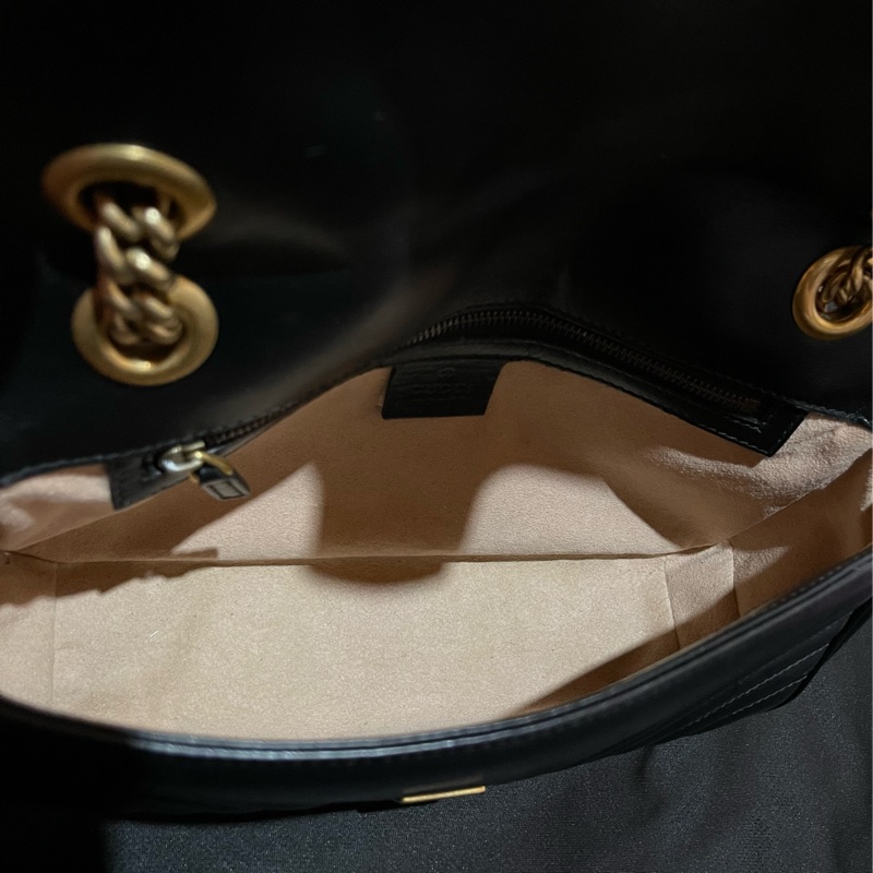 Gucci MARMONT馬夢系列 26cm金釦黑側背包-41