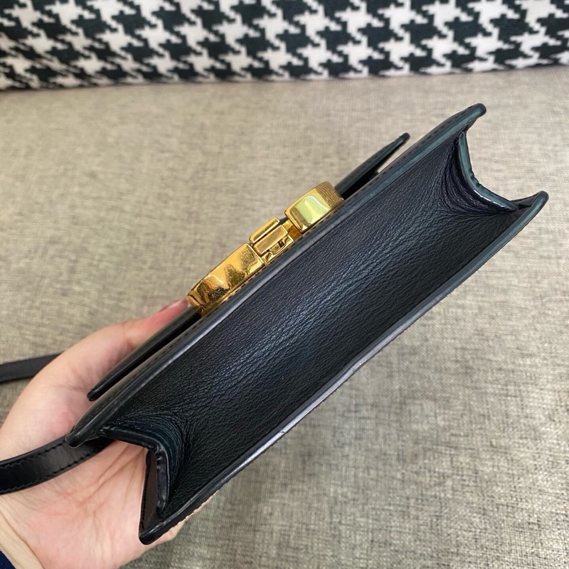 DIOR迪奧黑金迷你Montaigne單肩斜挎包-2