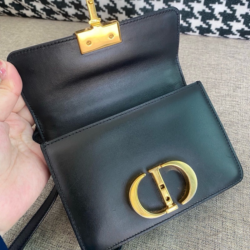 DIOR迪奧黑金迷你Montaigne單肩斜挎包-7