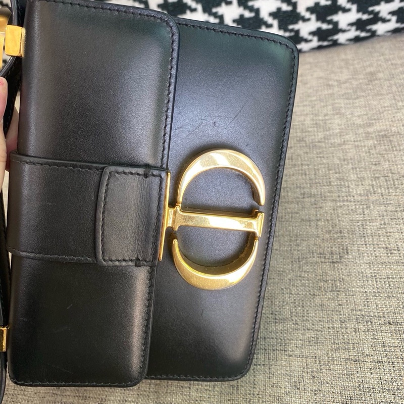 DIOR迪奧黑金迷你Montaigne單肩斜挎包-10