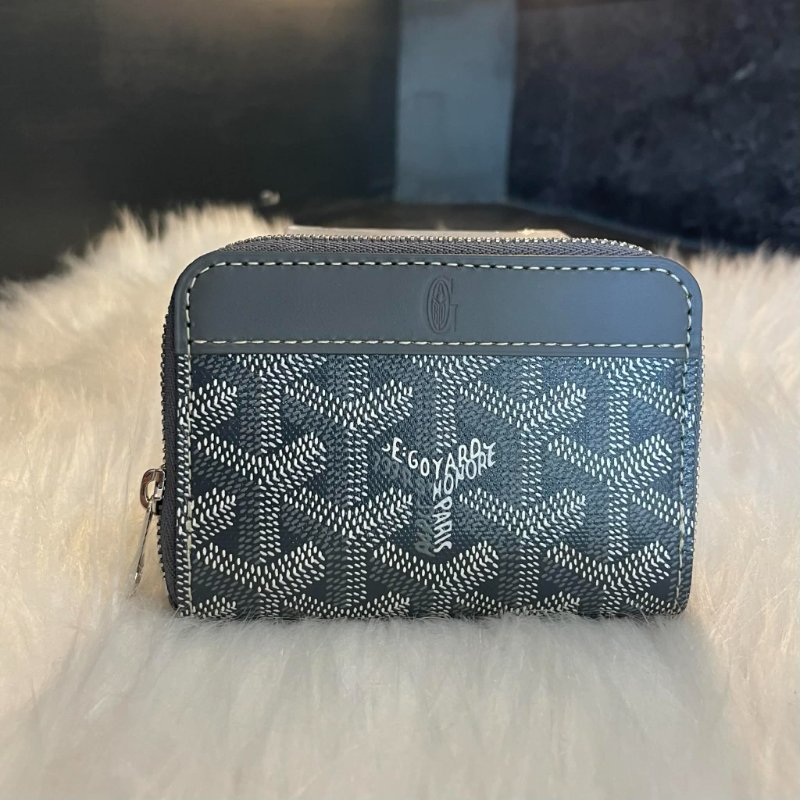 GOYARD 滿版GOLO拉鍊零錢包 灰色-0