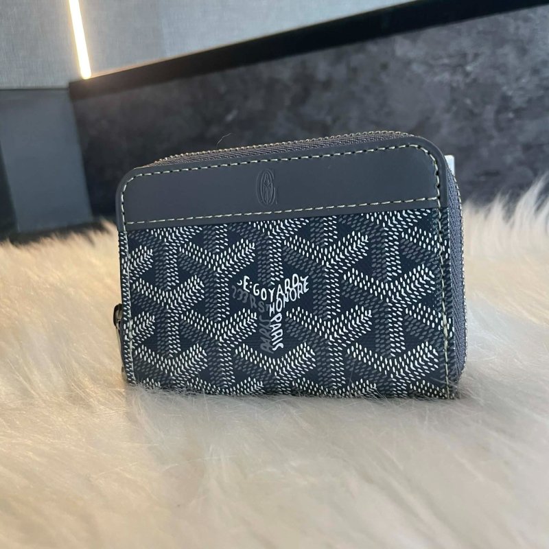 GOYARD 滿版GOLO拉鍊零錢包 灰色-1