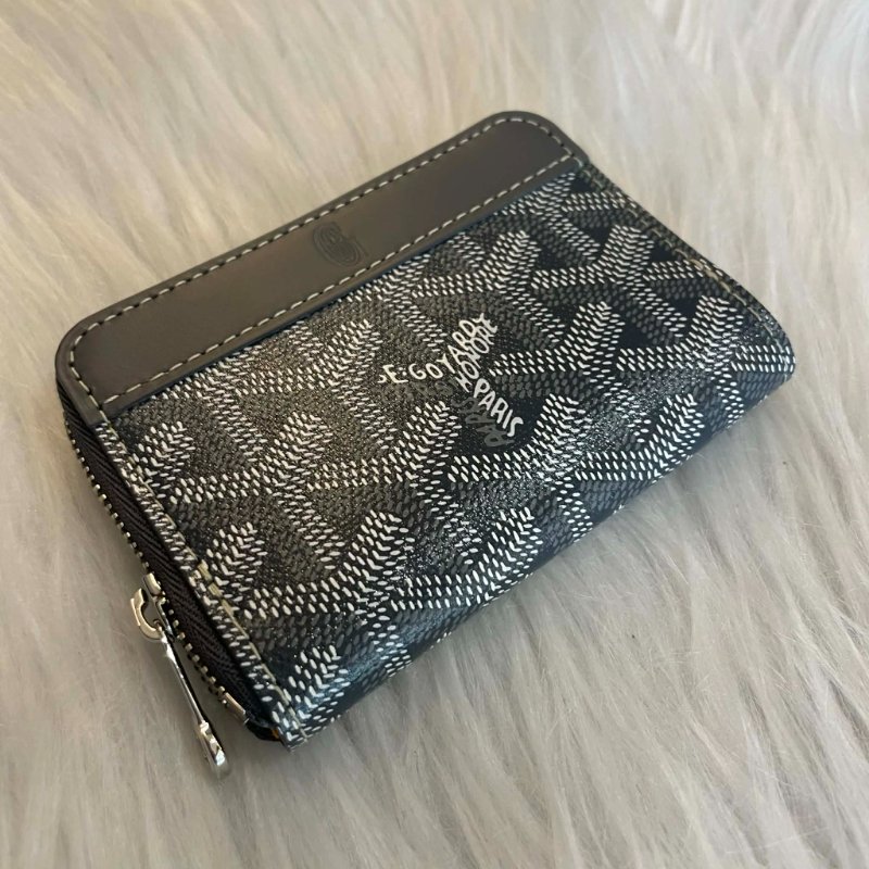GOYARD 滿版GOLO拉鍊零錢包 灰色-2