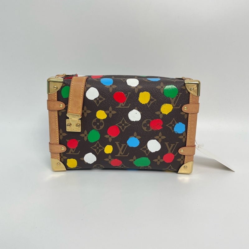 💛98新LV/路易威登 x Yayoi Kusama草間彌生聯名款 Side Trunk谷愛凌波點盒子包 單肩包斜背包 芯片款💚正品保障-1