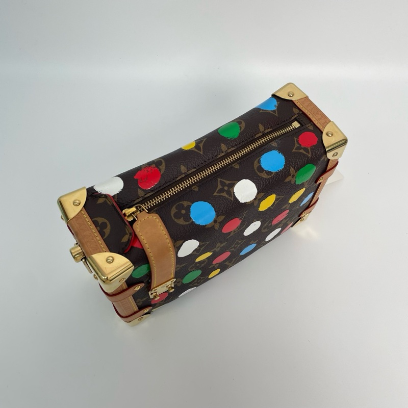 💛98新LV/路易威登 x Yayoi Kusama草間彌生聯名款 Side Trunk谷愛凌波點盒子包 單肩包斜背包 芯片款💚正品保障-5