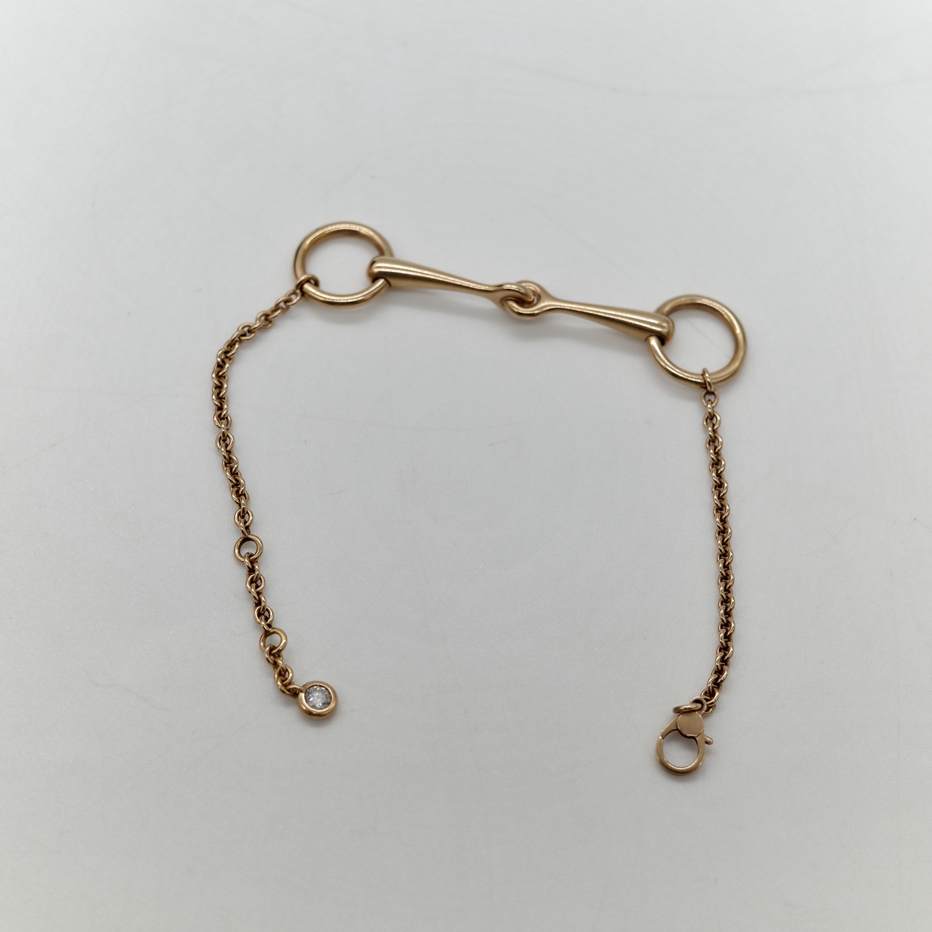 Hermès 愛馬仕 18K 金 馬蹄釦 單鑽 手鏈-1