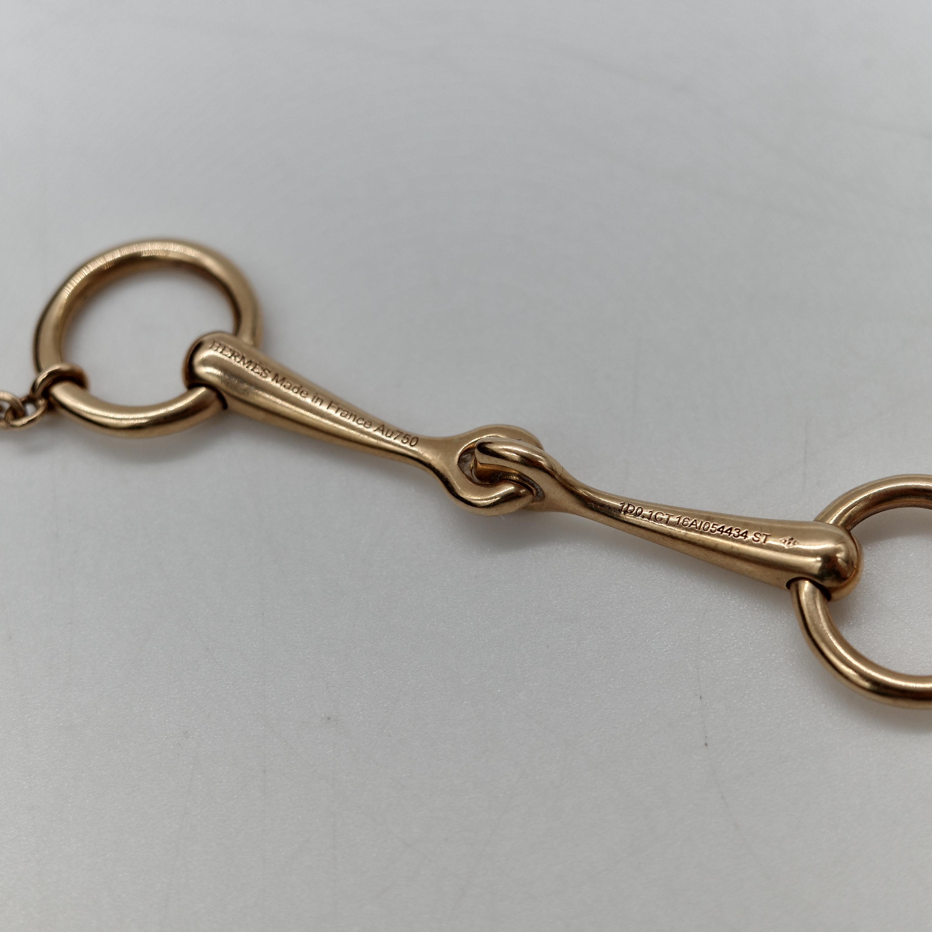 Hermès 愛馬仕 18K 金 馬蹄釦 單鑽 手鏈-4