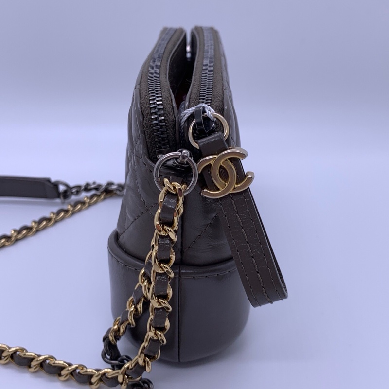 CHANEL/香奈兒灰色 流浪mini鏈條單肩斜挎包-5