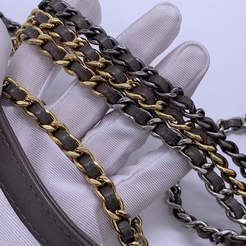 CHANEL/香奈兒灰色 流浪mini鏈條單肩斜挎包-8