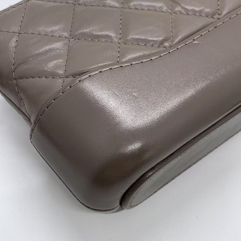 CHANEL/香奈兒灰色 流浪mini鏈條單肩斜挎包-12