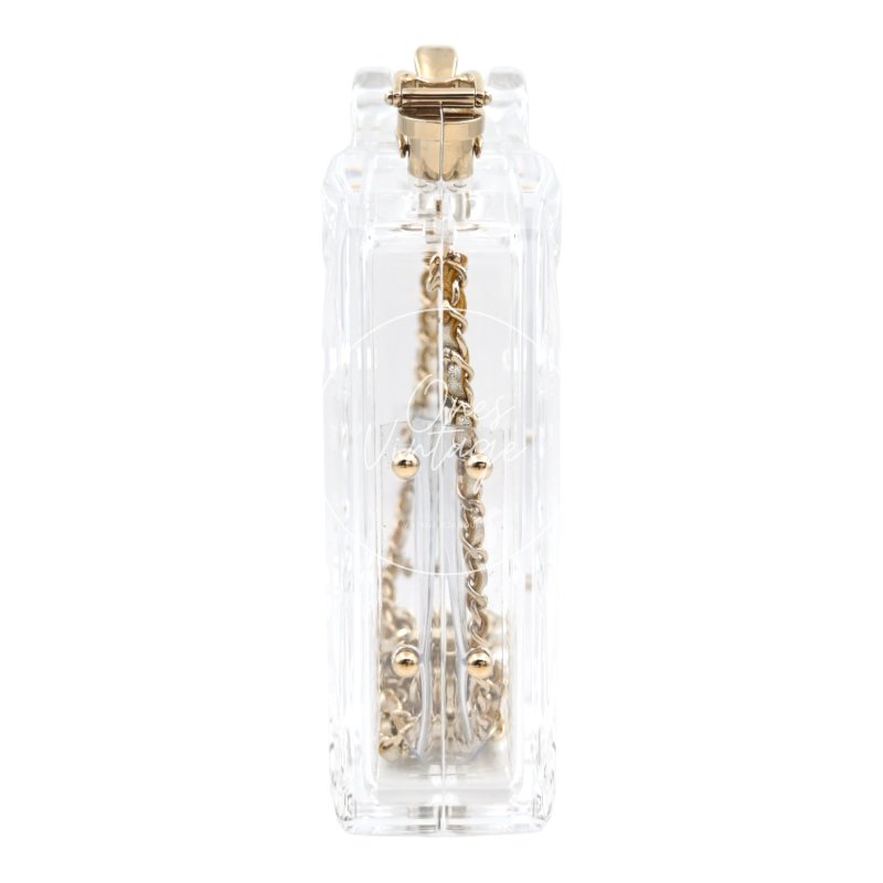 中古 Chanel 香奈兒 Chanel Glass Bag汽油桶透明 晚宴包 限量款手拿包-2