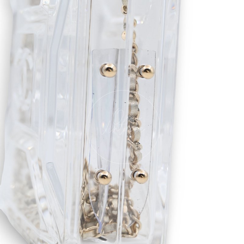 中古 Chanel 香奈兒 Chanel Glass Bag汽油桶透明 晚宴包 限量款手拿包-12