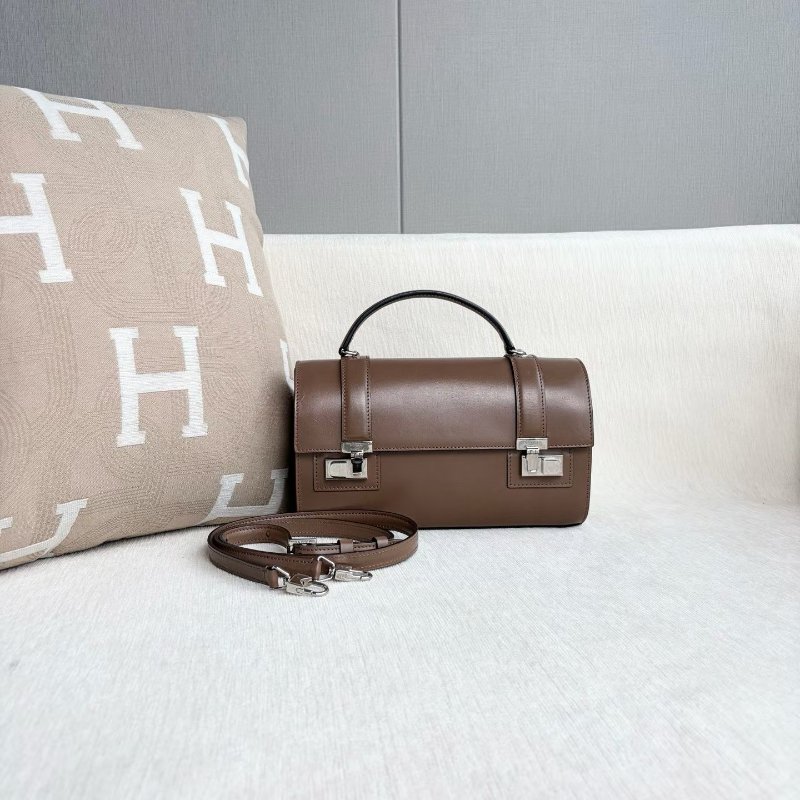 ️Moynat Cabotin系列醫生包飯盒包 棕色銀扣 25*15*9 98新配件肩帶 塵袋-2
