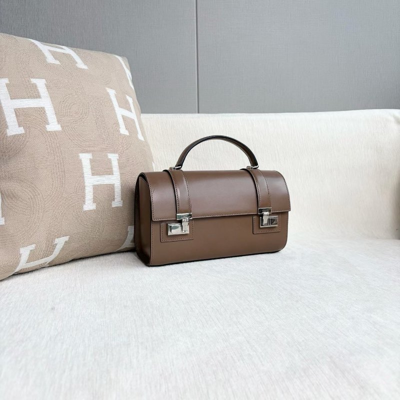 ️Moynat Cabotin系列醫生包飯盒包 棕色銀扣 25*15*9 98新配件肩帶 塵袋-4