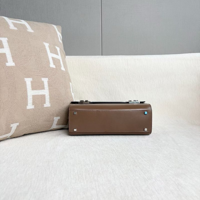 ️Moynat Cabotin系列醫生包飯盒包 棕色銀扣 25*15*9 98新配件肩帶 塵袋-5
