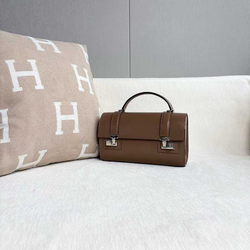 ️Moynat Cabotin系列醫生包飯盒包 棕色銀扣 25*15*9 98新配件肩帶 塵袋-6