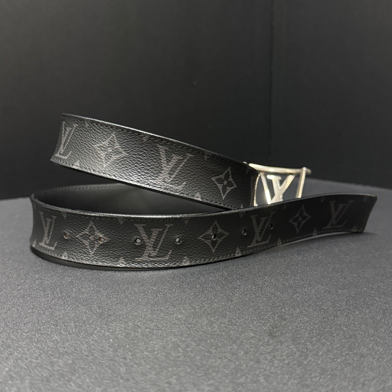 LV Monogram Eclipse 經典黑老花 85/34皮帶 (專櫃28,000)-2