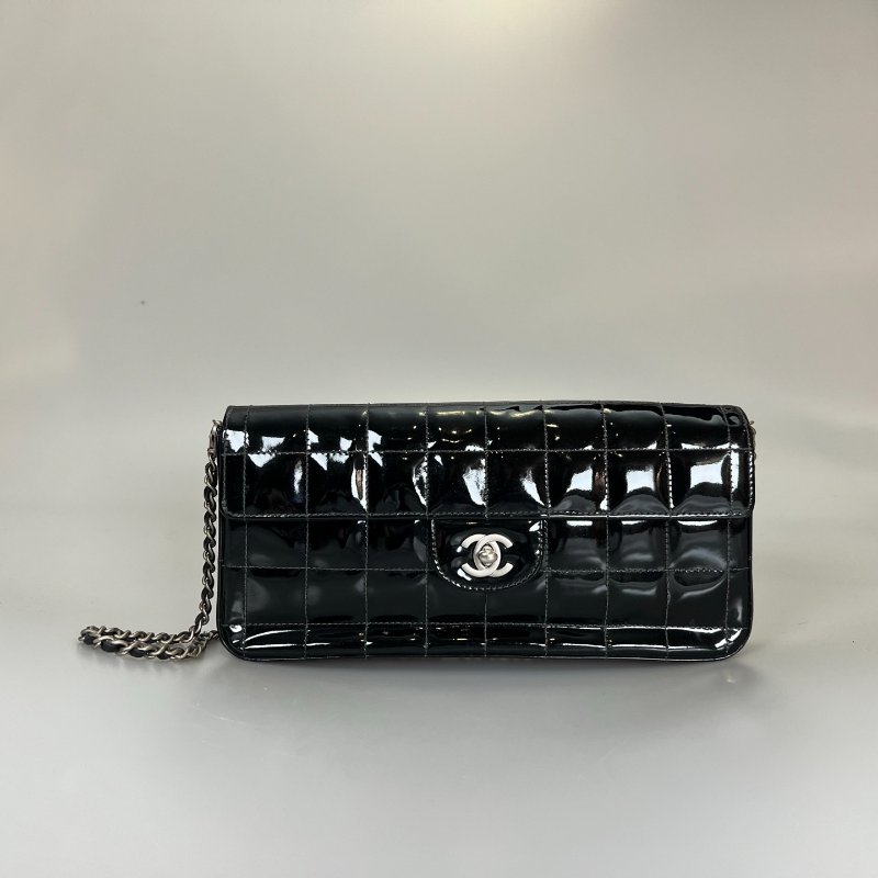 CHANEL 冰塊包漆皮黑 保卡款6開-0