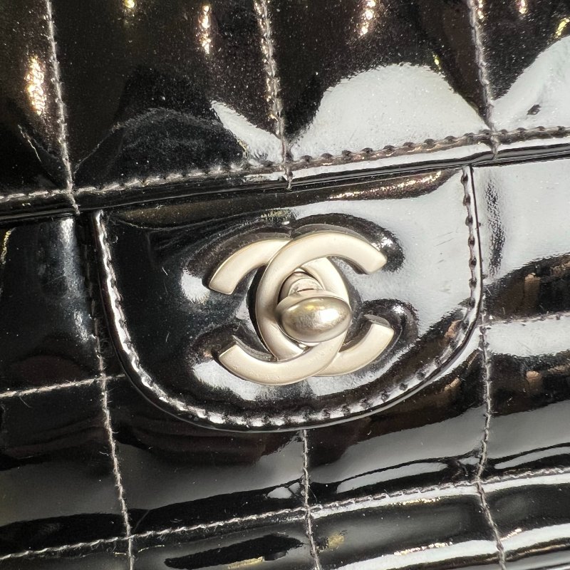 CHANEL 冰塊包漆皮黑 保卡款6開-7