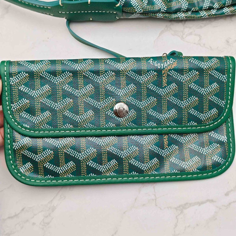 💚閒置新🆕戈雅/Goyard 老花綠色子母hobo 購物袋 單肩包25年編碼 🟢正品保障-8
