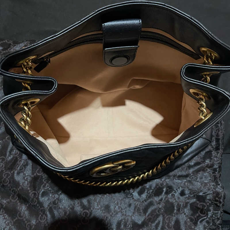 Gucci MARMONT馬夢系列金釦黑托特包-2