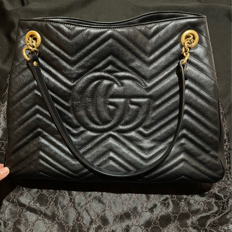 Gucci MARMONT馬夢系列金釦黑托特包-6