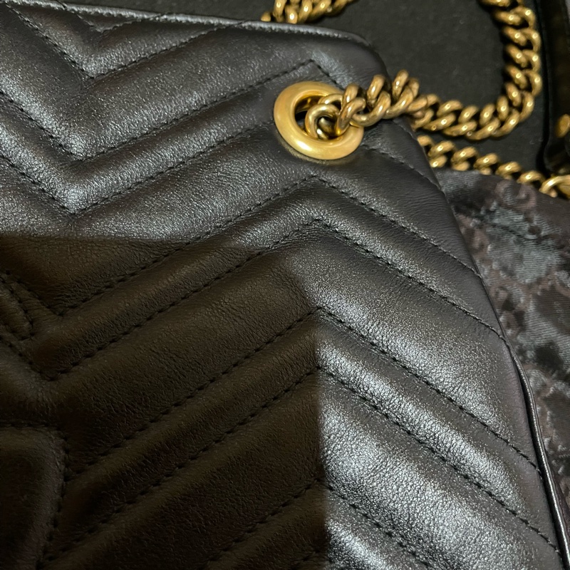 Gucci MARMONT馬夢系列金釦黑托特包-34