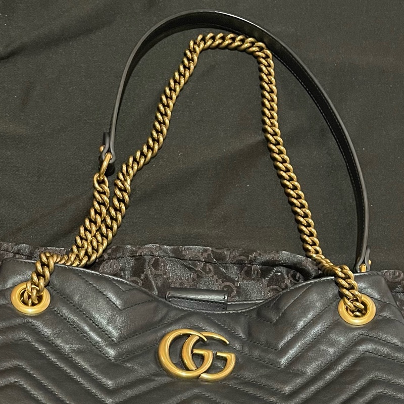 Gucci MARMONT馬夢系列金釦黑托特包-38