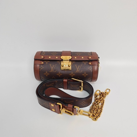 98新✨LV/路易威登 papillon trunk老花巴比龍 圓筒包單肩包斜挎包 可拆卸肩帶 芯片款 ❤️正品