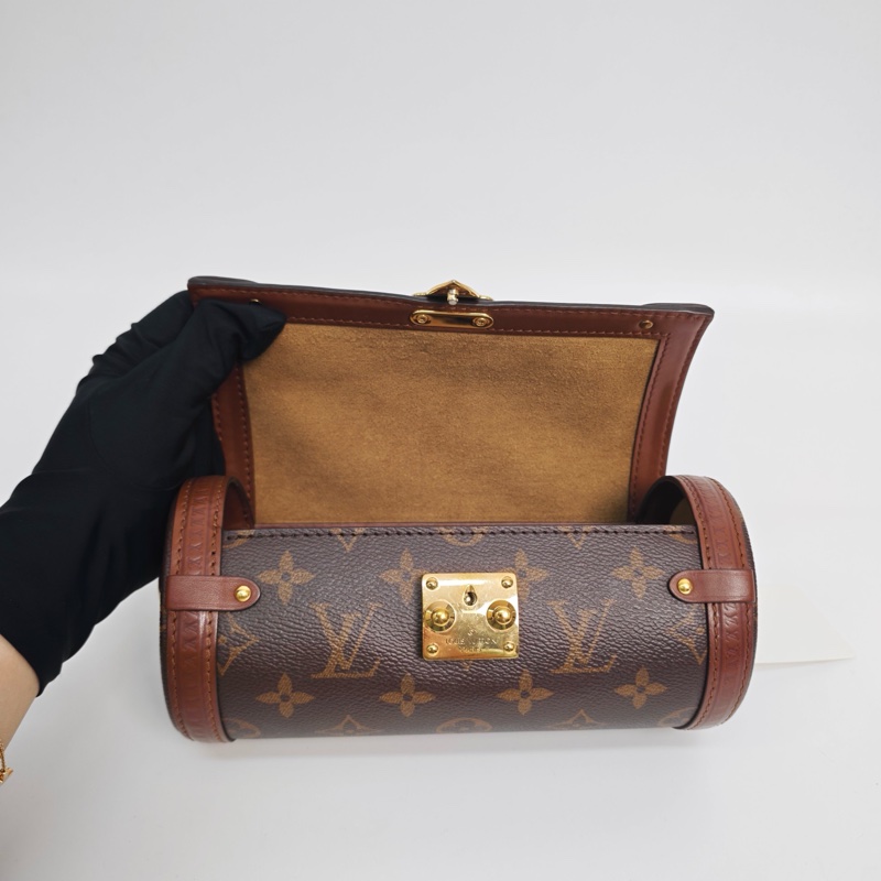 98新✨LV/路易威登 papillon trunk老花巴比龍 圓筒包單肩包斜挎包 可拆卸肩帶 芯片款 ❤️正品-7