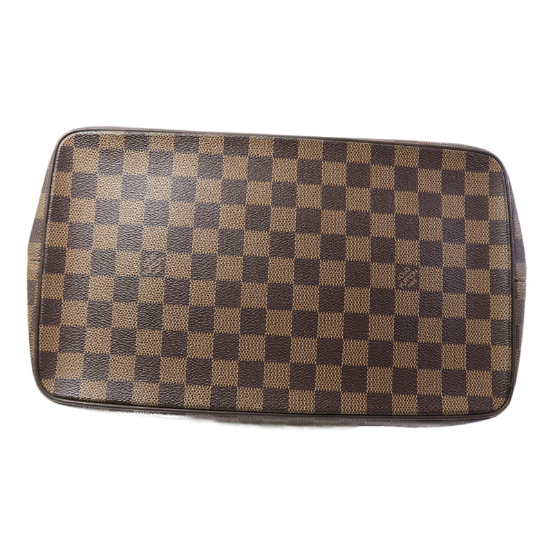 LOUIS VUITTON Damier Saleya MM金扣肩背袋/手挽袋棕色-3