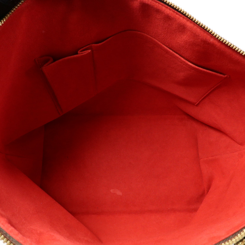 LOUIS VUITTON Damier Saleya MM金扣肩背袋/手挽袋棕色-4