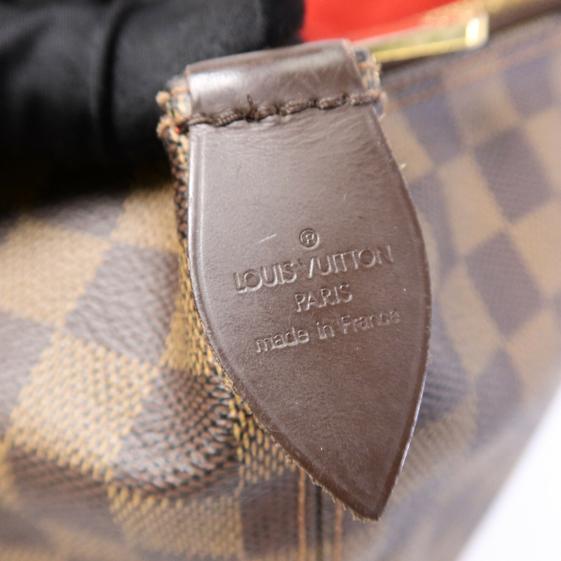 LOUIS VUITTON Damier Saleya MM金扣肩背袋/手挽袋棕色-5