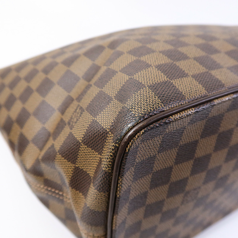 LOUIS VUITTON Damier Saleya MM金扣肩背袋/手挽袋棕色-12